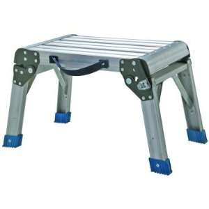 Step Stool and Working Platform 350 Lbs. Capacity Foldable Anodized 