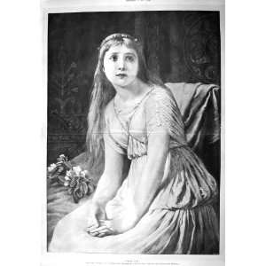   1902 Antique Portrait Beautiful Girl Cordelia Yeames