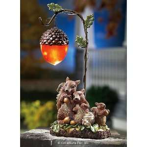  Squirrels under Lighted Acorn Figurine 