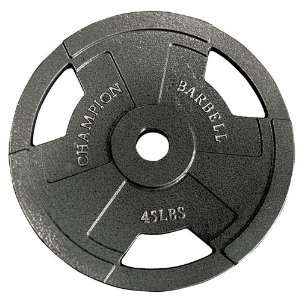 Champion Barbell 45 Pound Olympic Grip Plate  Sports 