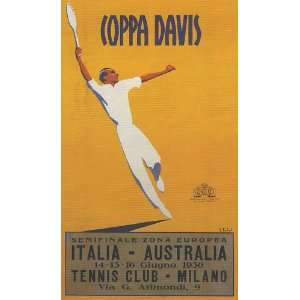 TENNIS COPPA DAVIS AUSTRALIA MILANO 1930 ITALY ITALIA ITALIAN VINTAGE 