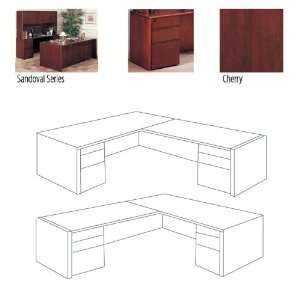  66L Executive Full Pedestal L Shape Group In Cherry
