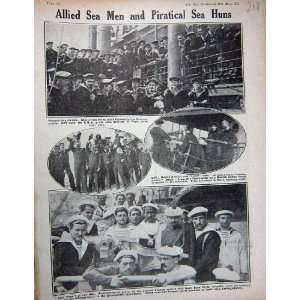   WW1 French Sailors Ship Jaureguiberry British Tars