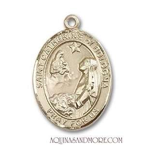  St. Catherine of Bologna Medium 14kt Gold Medal Jewelry