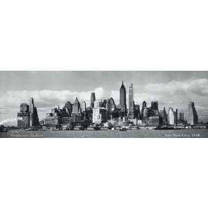  Manhattan Skyline NYC 1940 Poster Print