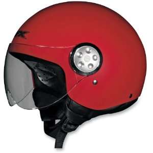   Open Face Motorcycle Helmet Flat Red Small S 0103 0546 Automotive
