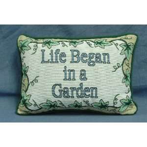    The Rug Barn Throw Pillow Life Began in a Garden