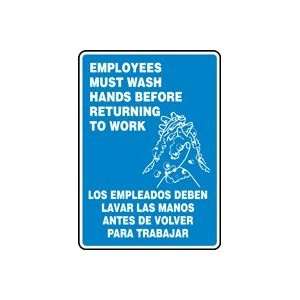  EMPLOYEES MUST WASH HANDS BEFORE RETURNING TO WORK (W 