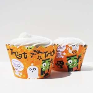  Trick or Treat Halloween Reversible Cupcake Wrappers (set 