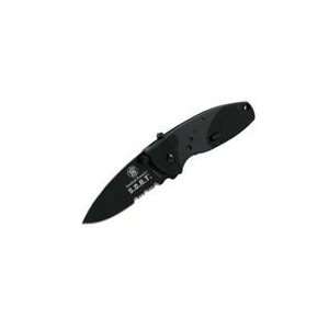  Smith & Wesson SORT Drop Point Combo Blade Black Sports 