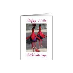  Happy 108th Birthday Purple and Red Flower Card Toys 