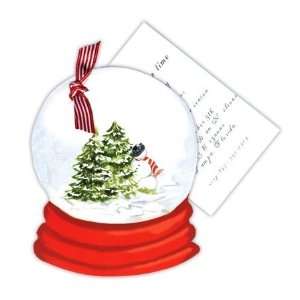   Designs HW713W Snow Globe withribbon Tag with Glitter  Holiday Invites