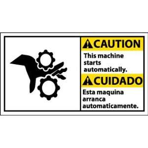 CBA6 to 10P  Caution, This Machine Starts Automatically (Bilingual 