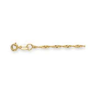   Yellow 1.5 mm Singapore Link Anklet   10 Inch   JewelryWeb Jewelry