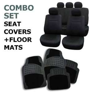 FH FB060115 + R12305 Combo Set Black Airbag Compatible Seat Covers 