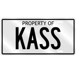  NEW  PROPERTY OF KASS  LICENSE PLATE SIGN NAME