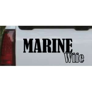 Black 40in X 15.3in    Marine Wife Military Car Window Wall Laptop 