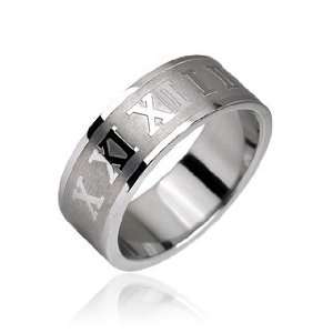  Surgical Steel Ring with Roman Numerals   Size 5 13, 6 Jewelry