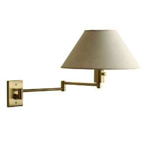   Double jointed Swing Arm Wall Lamp with Linen Shade from the Imago