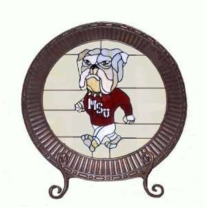  Mississippi State Bulldogs Glass Charger Plate
