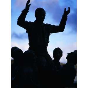  Silhouetted Statue in Front of Madrids Plaza De Toros De 