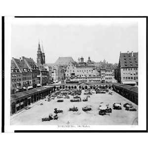    Nuremburg. Old market,Hauptmarkt,Germany,1860s