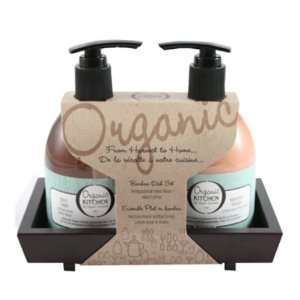 Upper Canada Soap & Candle Organic Bamboo Dish Gift Set with Hand Wash 