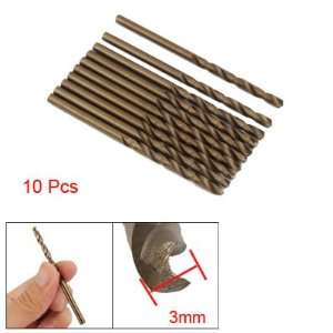   10 Pcs Bronze Tone 3mm Straight Shank Twist Drill Bit for Wood Plastic