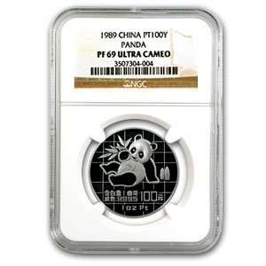  1989 1 oz Proof Platinum Chinese Panda PF 69 NGC Registry 