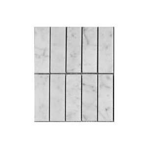  (Sample) Carrara Venato Marble 1x3 Stacked Mosaic Tile 