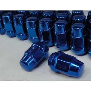   Set of 20, Blue Chrome, Bulge Acorn Lug Nuts 60° Seat Automotive