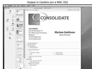 The system utilizes Cardiris software, the IRISCard organizer tool.