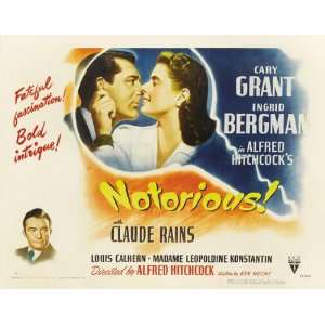  Notorious (1946) 27 x 40 Movie Poster Style I