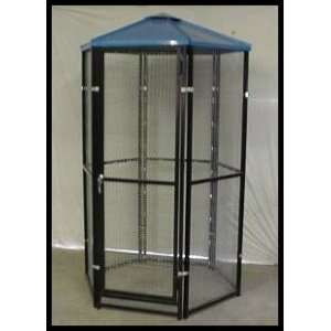 Powder Coated Four Foot Diameter Outdoor Aviary two inch by one inch 
