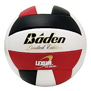   Mens Official Size Volleyball, Black/Red/White