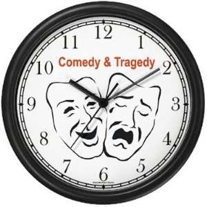  Comedy & Tragedy   Acting Actor Symbols Wall Clock by 