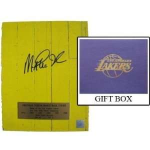 Magic Johnson Los Angeles Lakers Signed L.A. Forum Floor Piece   8X10 