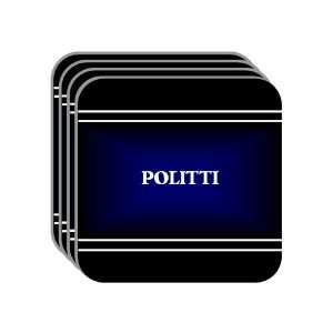 Personal Name Gift   POLITTI Set of 4 Mini Mousepad Coasters (black 