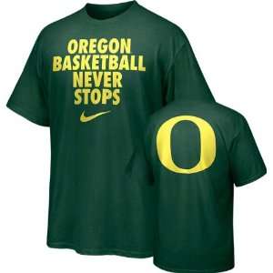  Oregon Ducks Green Nike Basketball Never Stops T Shirt 