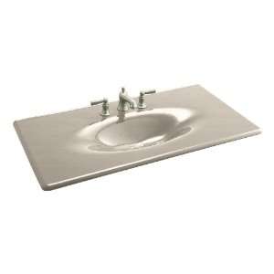   One Piece Surface and Integrated Lavatory with 4 Centers, Cane Sugar