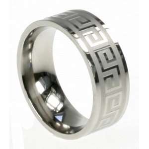 316L Stainless Steel ring with laser cut design and combination of 