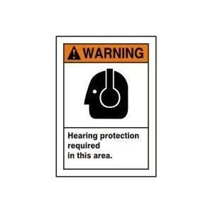 WARNING HEARING PROTECTION REQUIRED IN THIS AREA (W/GRAPHIC) Sign   10 