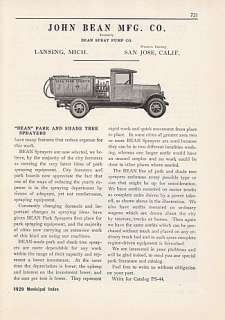 1929 John Bean Mfg Co Lansing MI Ad Park Tree Sprayer  