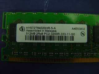 Infineon 512MB 2Rx8 PC2 3200R 333 11 G0 Server RAM  