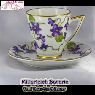   voilets demi cup saucer set by mitterteich bavaria china germany