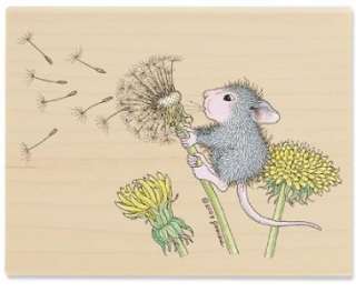   House Mouse Just Dandy + Make a Wish Dandelion Rubber Stamp Lot  