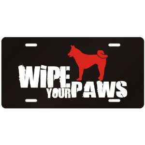 New  Akita / Wipe Your Paws  License Plate Dog 