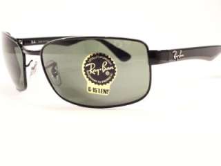 ORIGINAL New RAY BAN sunglasses RB 3478 002 63 Black G15 Green Boxed 