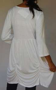 ZV857 WHITE/SHIRT TOP BABY DOLL EMPIRE JERSEY M L 1X 2X  