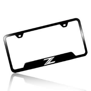  Nissan 370Z Z Logo Black Steel License Plate Frame 